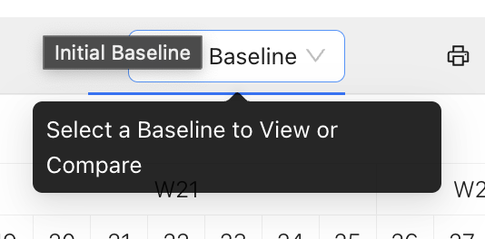 Select your AgileCCPM started project Baseline