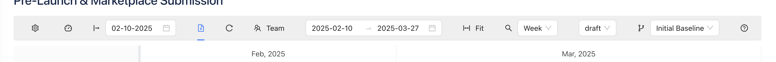 AgileCCPM Critical Chain Schedule View Toolbar